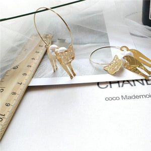 Earrings For Women Fashion Pop Charm Sexy Cat Gold 3D Dangler