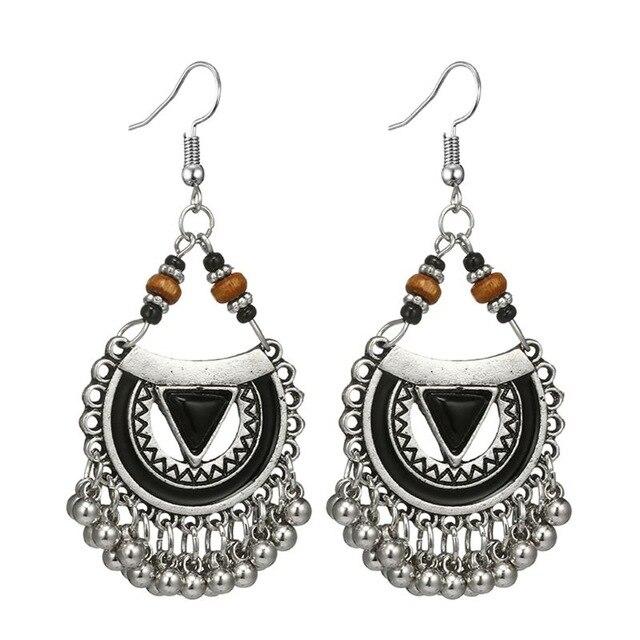 Traditional Chandbali Kundan Jhumka Jhumki Beaded Jingle Bell Earrings For Women