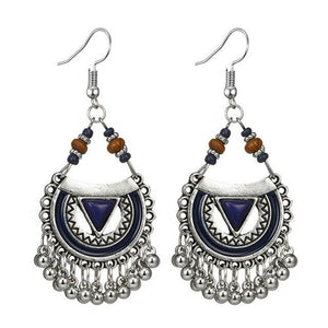 Traditional Chandbali Kundan Jhumka Jhumki Beaded Jingle Bell Earrings For Women