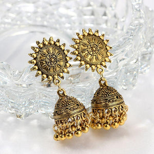 Traditional Gold Sliver Chandbali Kundan Jhumka Jhumki Drop Earrings for women W2952001