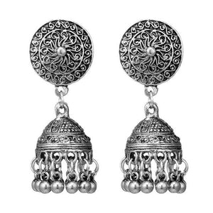 Traditional Gold Sliver Chandbali Kundan Jhumka Jhumki Drop Earrings for women W2952001