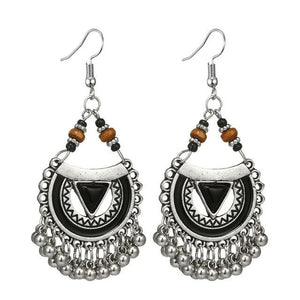 Traditional Chandbali Kundan Jhumka Jhumki Beaded Jingle Bell Earrings For Women