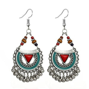 Traditional Chandbali Kundan Jhumka Jhumki Beaded Jingle Bell Earrings For Women