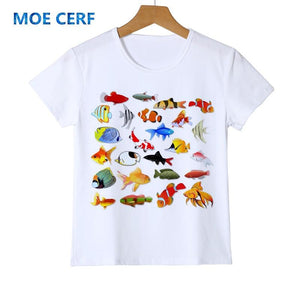 Colorful fish print kids t-shirt Baby Newborn Topwear