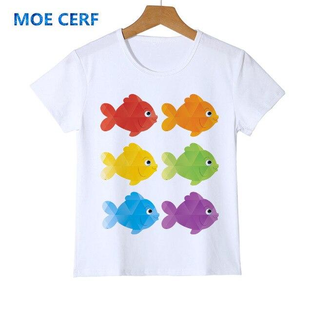 Colorful fish print kids t-shirt Baby Newborn Topwear