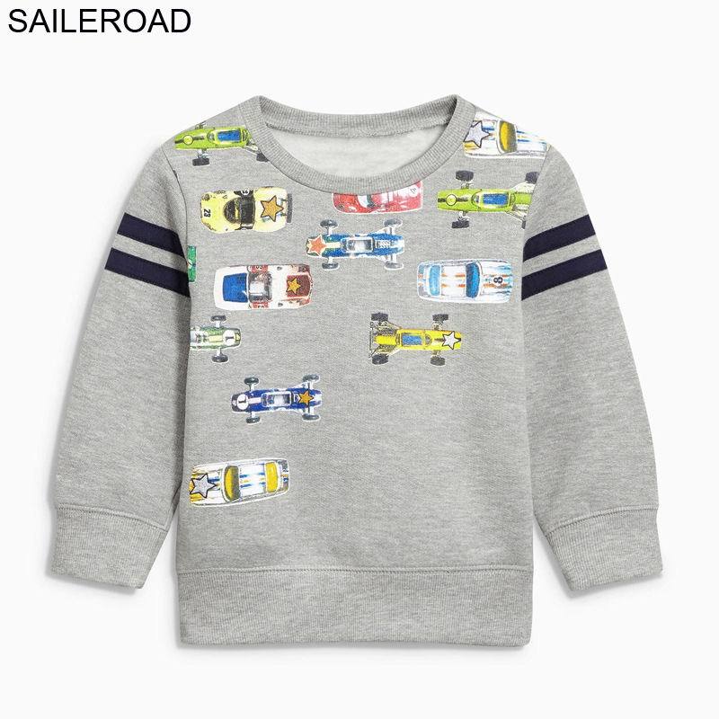 SAILEROAD 2 to 7 years Cartoon Motorcycle Race Toddler Baby Boys Topwear