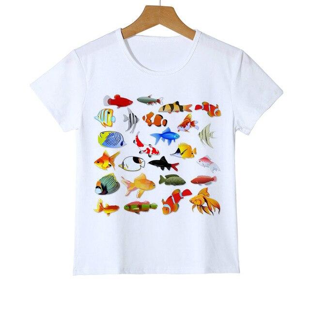 Colorful fish print kids t-shirt Baby Newborn Tops Tees Fish T Shirt