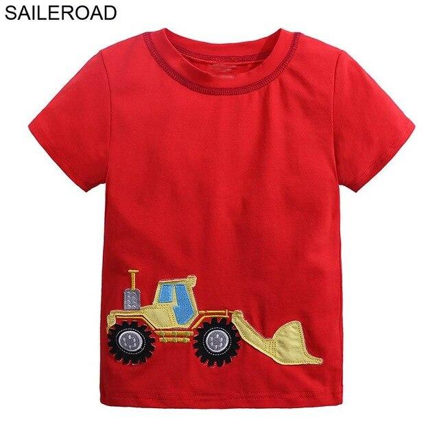 SAILEROAD Helicopter Embroidery Boys Tops Clothing