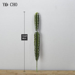 YO CHO 1PC Green Artificial Cactus Succulent Plants Fake Flowers Balls Artificial Cactus Column For Home Party False Decoration