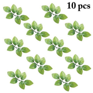 10PCS Artificial Leaves Wedding Home Decoration Rose Leaves DIY Cut And Paste Craft False Flowers Artificial Plants