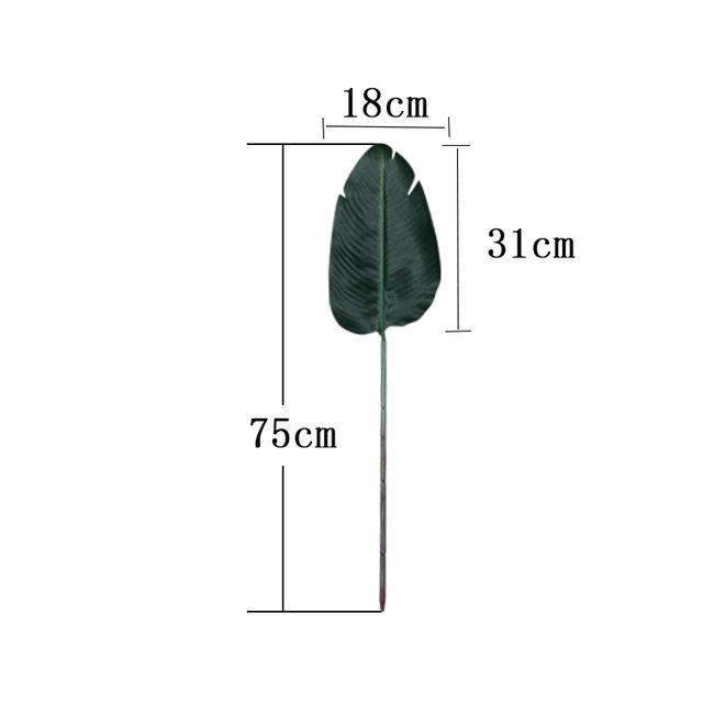 98cm 3pcs Plastic Palm Leaves Tropical Big Artificial Banana Tree Branch Green False Plants Fake Palm Leaf For Home Office Decor