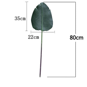 98cm 3pcs Plastic Palm Leaves Tropical Big Artificial Banana Tree Branch Green False Plants Fake Palm Leaf For Home Office Decor