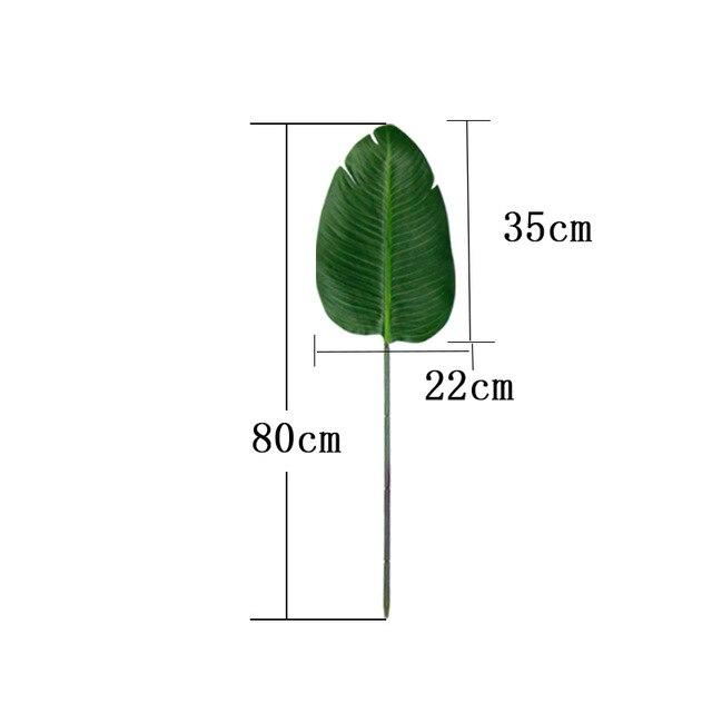 98cm 3pcs Plastic Palm Leaves Tropical Big Artificial Banana Tree Branch Green False Plants Fake Palm Leaf For Home Office Decor