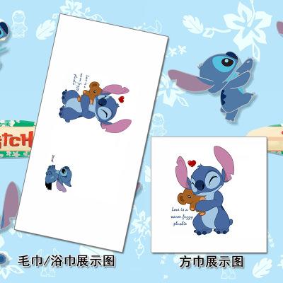 Disney Cute Stitch Children Beach Towel Bath Towel Soft Sport Gym Face  Hand Towel Water Absorbing Breathable Thin blanket Rug