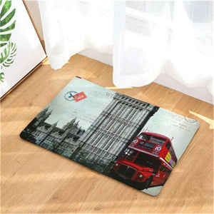 CAMMITEVER London Big Ben Double-decker Bus Bridge Paris Towel Welcome Home Doormat Rug Entrance Floor Funny Door Bathroom Mat