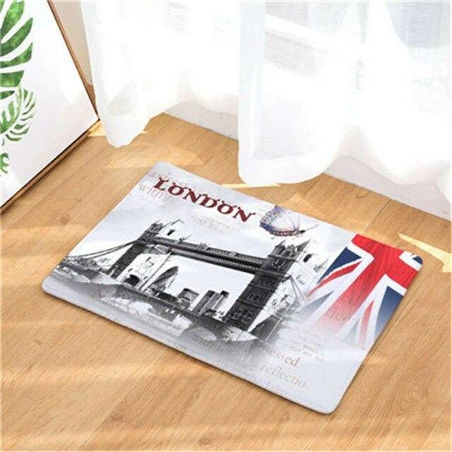 CAMMITEVER London Big Ben Double-decker Bus Bridge Paris Towel Welcome Home Doormat Rug Entrance Floor Funny Door Bathroom Mat