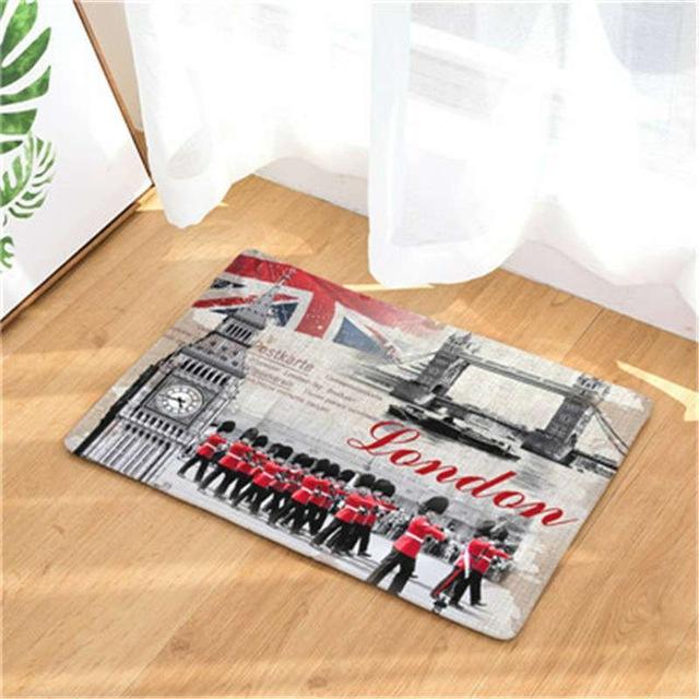 CAMMITEVER London Big Ben Double-decker Bus Bridge Paris Towel Welcome Home Doormat Rug Entrance Floor Funny Door Bathroom Mat