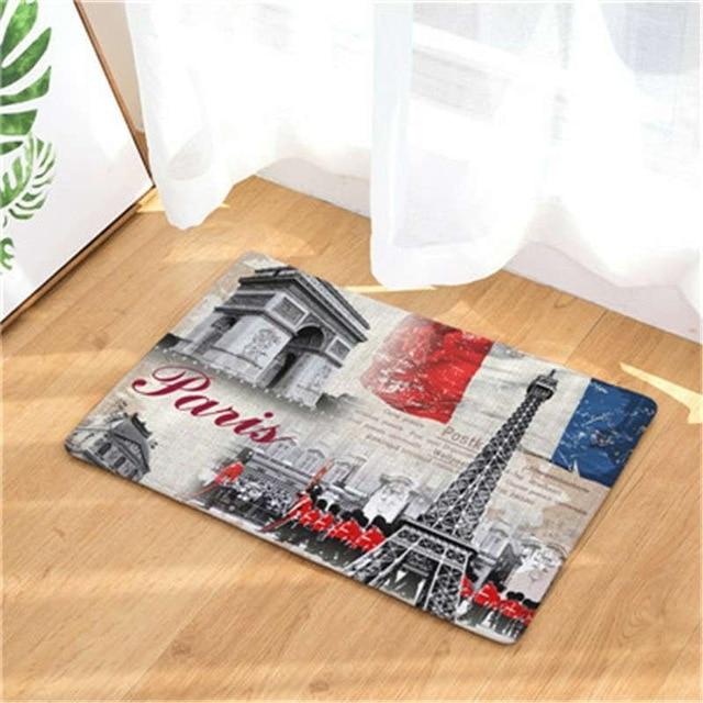 CAMMITEVER London Big Ben Double-decker Bus Bridge Paris Towel Welcome Home Doormat Rug Entrance Floor Funny Door Bathroom Mat