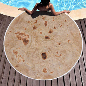 Custom Rug Seductive Onion Cake Chicken Roll Tomato Round Oversized Microfiber Red Beach Mat Seaside Pool Decoration Floor Mat