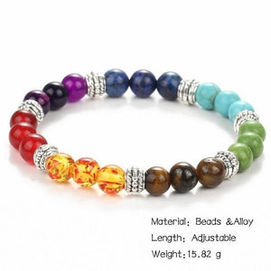 IF ME Fashion 7 Chakra Bracelet Men Black Lava Healing Balance Beaded