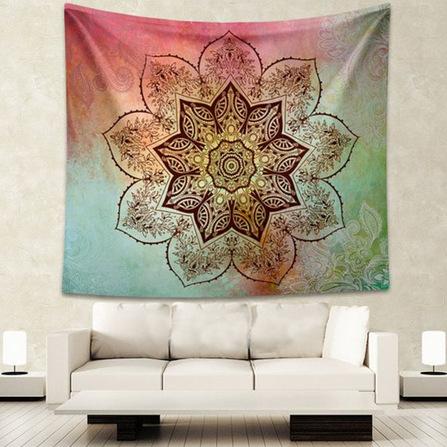 LDAJMW Polyester Round Bohemia Wall Mural Home Furnishing Tapestry Rugs Beach Bath Towel Shawl Dual-use Sunscreen Yoga cushion