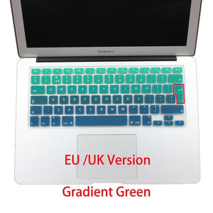 EU/UK layout Gradient Colors Spain Russia Keyboard Cover Silicone Sticker Skin for MacBook Pro 13" 15" Retina Mac Air 13 A1466