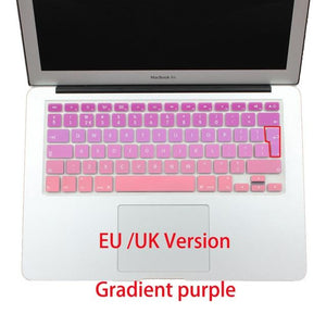 EU/UK layout Gradient Colors Spain Russia Keyboard Cover Silicone Sticker Skin for MacBook Pro 13" 15" Retina Mac Air 13 A1466