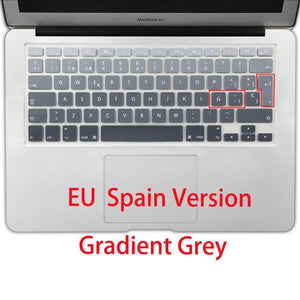 EU/UK layout Gradient Colors Spain Russia Keyboard Cover Silicone Sticker Skin for MacBook Pro 13" 15" Retina Mac Air 13 A1466