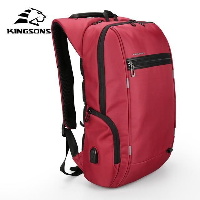 Kingsons 15"17"  Laptop Backpack External USB Charge Computer Backpacks