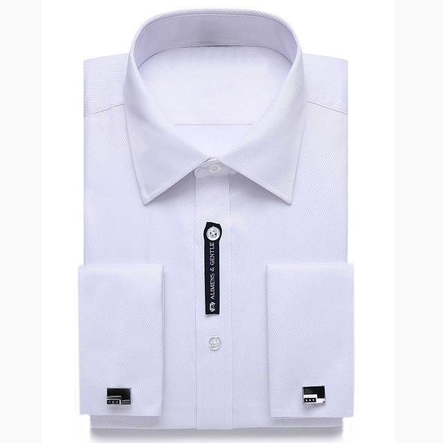 Alimens & Gentle Mens French Cuff Dress Shirt Men Long Sleeve