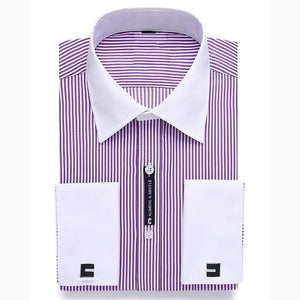 Alimens & Gentle Mens French Cuff Dress Shirt Men Long Sleeve