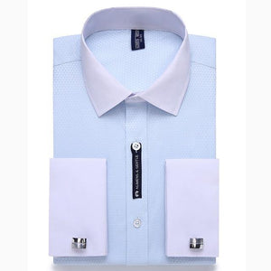 Alimens & Gentle Mens French Cuff Dress Shirt Men Long Sleeve