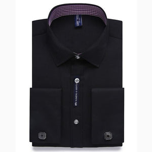 Alimens & Gentle Mens French Cuff Dress Shirt Men Long Sleeve