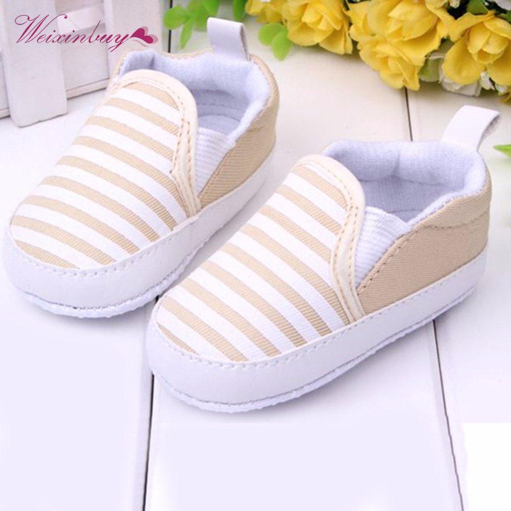 Infant Slip-On First Walkers Toddler Striped Canvas Sneaker