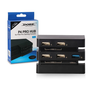 Foleto New PS4 Pro Hub USB Ports w/ 5 USB Port High Speed USB with-(1*3.0)-(4*2.0)-USB Ports Cable Adapter for Sony Playstation