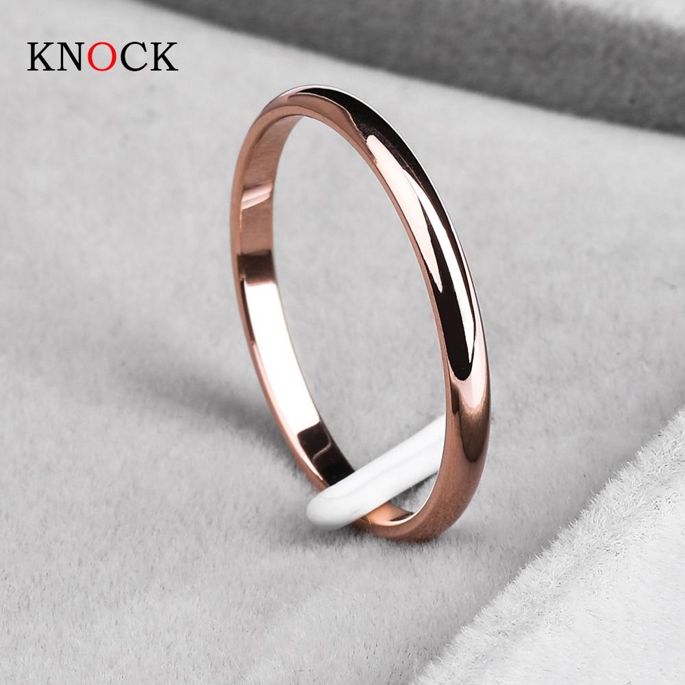 Titanium Steel  Rose Gold  Anti-allergy Smooth  Simple Wedding Couples Rings