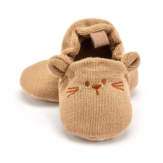 Adorable Infant Slippers Toddler Baby Boy Girl Knit Crib Shoes