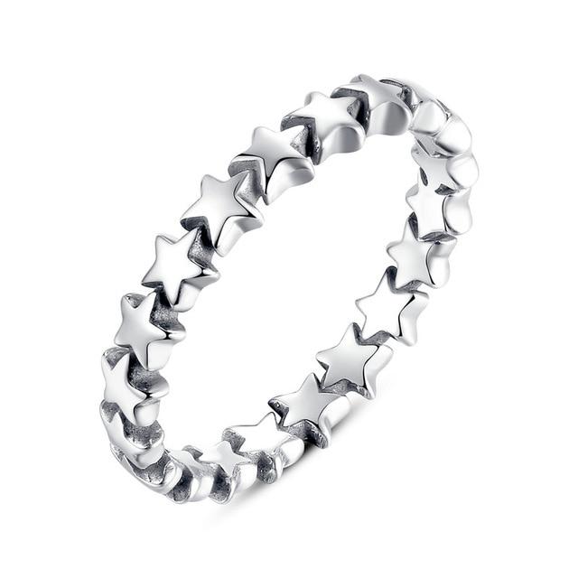 925 Sterling Silver 9 Styles Stackable Party Finger Ring