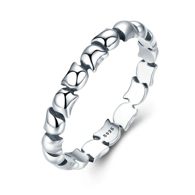 925 Sterling Silver 9 Styles Stackable Party Finger Ring