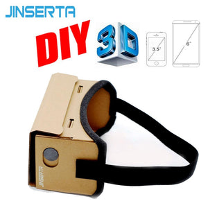 JINSERTA Google Cardboard VR Box DIY VR Virtual Reality 3D Glasses Magnet VR Box Controller 3D VR Glasses for iPhone Samsung