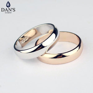 Real round Simple Couple Copper Gold Color Fashion Wedding Rings