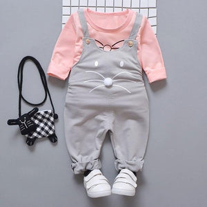 Spring newborn baby girls clothes sets fashion suit T-shirt + pants suit baby girls outside wear  sports suit clothing sets