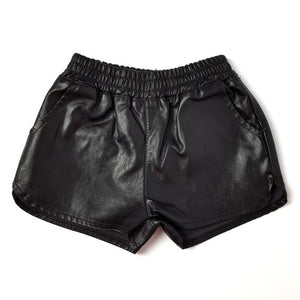 summer new fake leather baby girls shorts pu boys shorts infant baby shorts