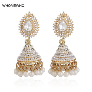 Fashion Faux Imitation Pearl Indian Jhumka Jhumki Drop Earrings