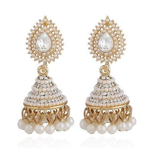 Fashion Faux Imitation Pearl Indian Jhumka Jhumki Drop Earrings