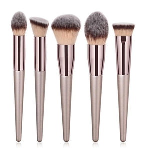 10pcs/set Champagne makeup brushes set for cosmetic (foundation powder blush)