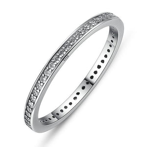 Authentic 925 Sterling Silver Dazzling CZ Stackable Ring