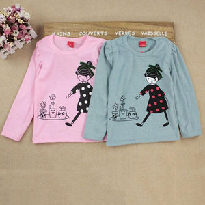 Long Sleeve T-shirt For Girls Toddler Kids Clothes Baby Girls Cartoon Print T shirts