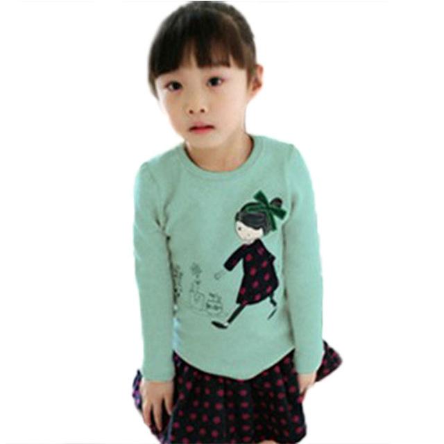 Long Sleeve T-shirt For Girls Toddler Kids Clothes Baby Girls Cartoon Print T shirts