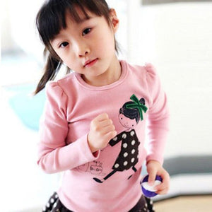 Long Sleeve T-shirt For Girls Toddler Kids Clothes Baby Girls Cartoon Print T shirts